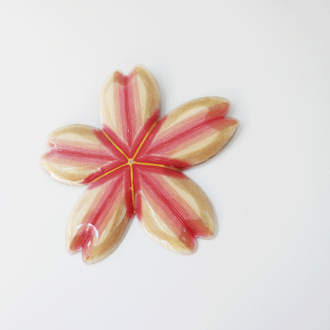 毛糸で作った桜のアート