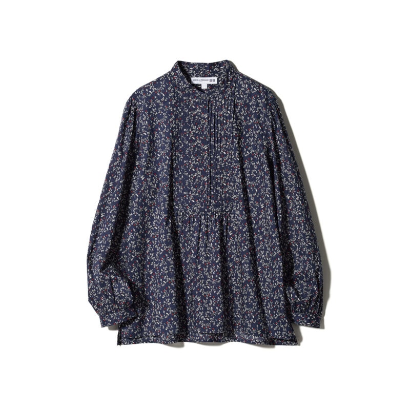 UNIQLO / INES DE LA FRESSANGE PARIS　ピンタックフリルチェックブラウス