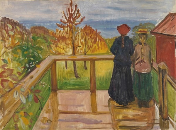 エドヴァルド・ムンク《ベランダにて》1902年、油彩・カンヴァス、86.5×115.5㎝、ノルウェー国立美術館 Photo:Nasjonalmuseet / Børre Høstland