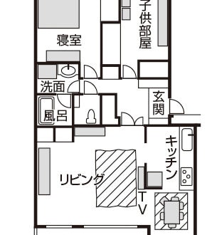 神奈川県逗子市　住居歴　1年　賃貸マンション　2LDK　4人（夫＋2児）