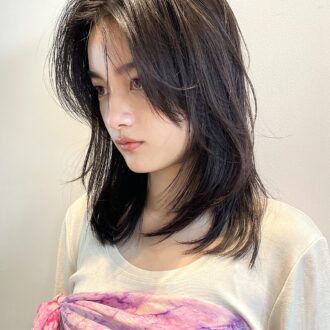 30代ヘアスタイル、ミディアム（サイド）、LOAVE AOYAMA