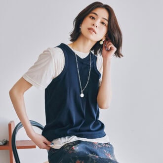 【手抜き感ゼロ！】考えいらずで決まる！Tシャツ、タンクトップ、キャミソールの「涼しげレイヤードセット」が正解！