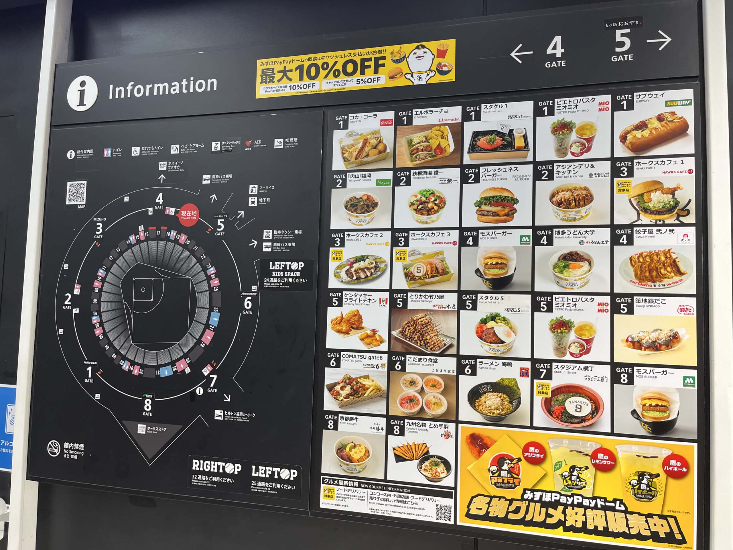 ドーム内のお店MAP