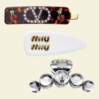 【ヴァレンティノ、ミュウミュウ、ジミー チュウ】キラリと輝くメゾンのヘアクリップ3選