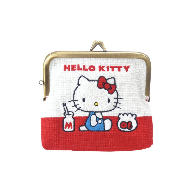 畳刺繡ミニポーチ がま口［H13×W13.5×D4.5］￥2,310