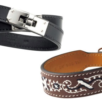 ブレスレット[黒]￥117,700、[茶]￥190,300※ともにメンズ（ともにエルメス／エルメスジャポン）