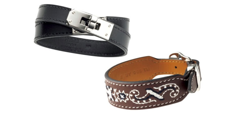 ブレスレット[黒]￥117,700、[茶]￥190,300※ともにメンズ（ともにエルメス／エルメスジャポン）