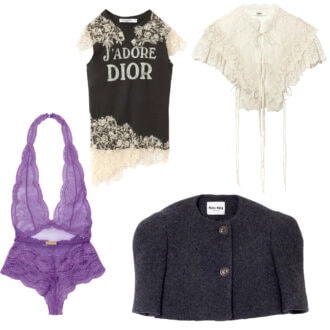 【SATCを思い出すディオールのTシャツにミュウミュウの超短丈ジャケット……】パンツ派もトライしたくなる永遠の憧れ甘口アイテム♡