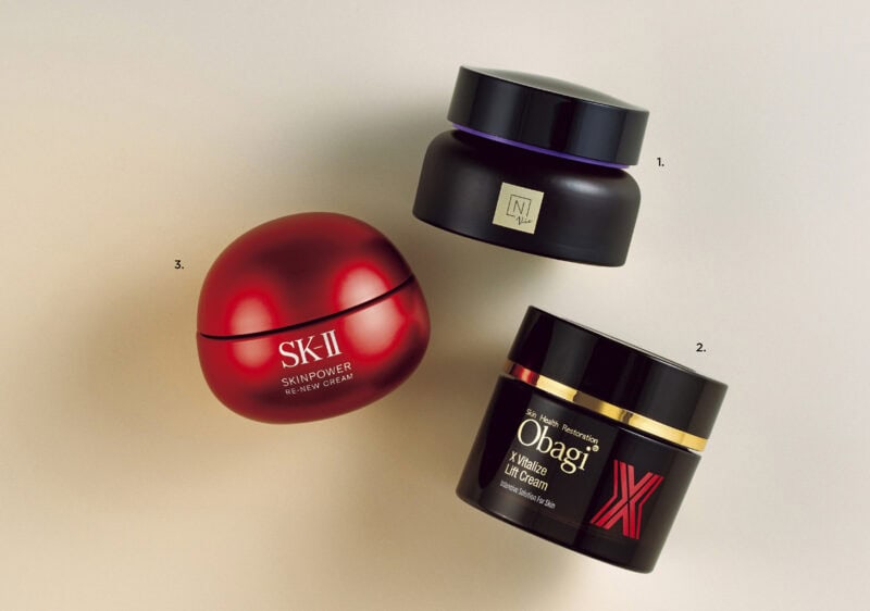 1.N organic Vie ヒアルアップ リフトクリーム 2.オバジ オバジX バイタライズ リフトクリーム (ロート製薬) 3.スキンパワー リニュー クリーム(SK-II)