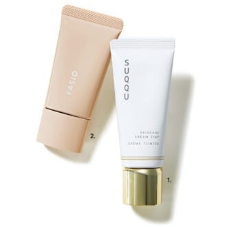 1_スック スキンケア クリーム ティント(スック) 2_ファシオ BB ティント UVカバー(コーセー)