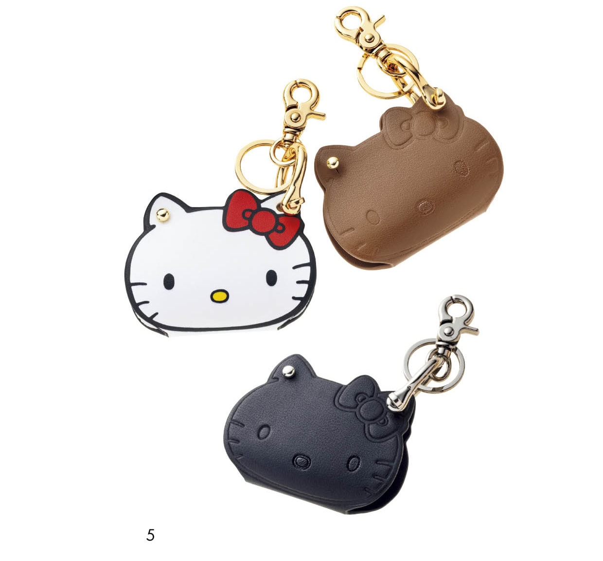 5.フェイスレザーチャーム［H6.5×W8.5］各¥5,500（すべてスピック&スパン／スピック＆スパン ルミネ有楽町店）※2026年1月上旬から中旬発売予定