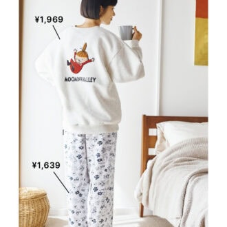 トレーナー¥1,969、パンツ¥1,639（ともにシーズン リーズン バイ リン アンド レッド／しまむら）