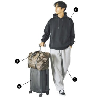 出張に便利なキャリーケースがセットに！ パーカ、パンツ、バッグ［H約36×W約44×D約24］、キャリーケース［H約57×W約39×D約23（キャスター、ハンドル等を含む）、容量約33L］（シーズン リーズン バイ リン アンド レッド／しまむら）