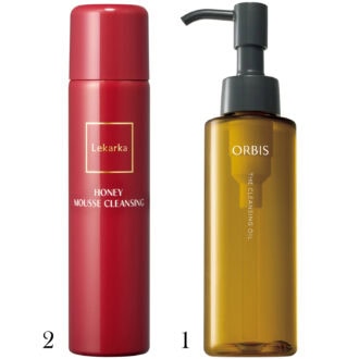 1_オルビス ザ クレンジング オイル 120mL（オルビス）、2_ハニームースクレンジング 120g （レカルカ）