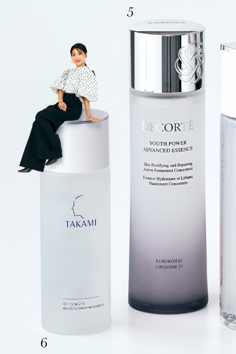 5. DECORTÉ／ユース パワー エッセンス ローション、6. TAKAMI／タカミローションⅡ