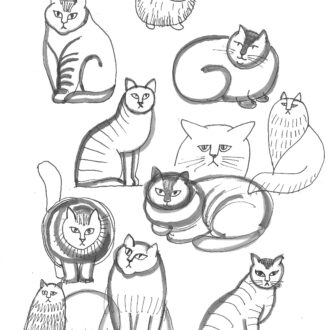 リサ・ラーソンが制作のために描いたスケッチ