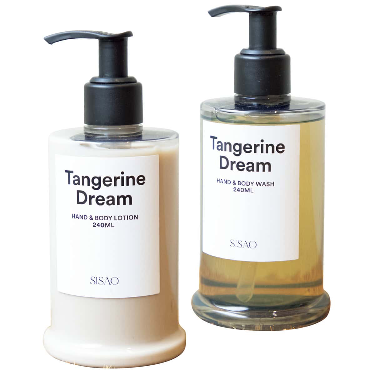 右_ハンド＆ボディウォッシュ（₩39,000）。左_ハンド＆ボディローション（₩42,000）。