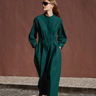 コットンボリュームスリーブワンピース　￥4,990