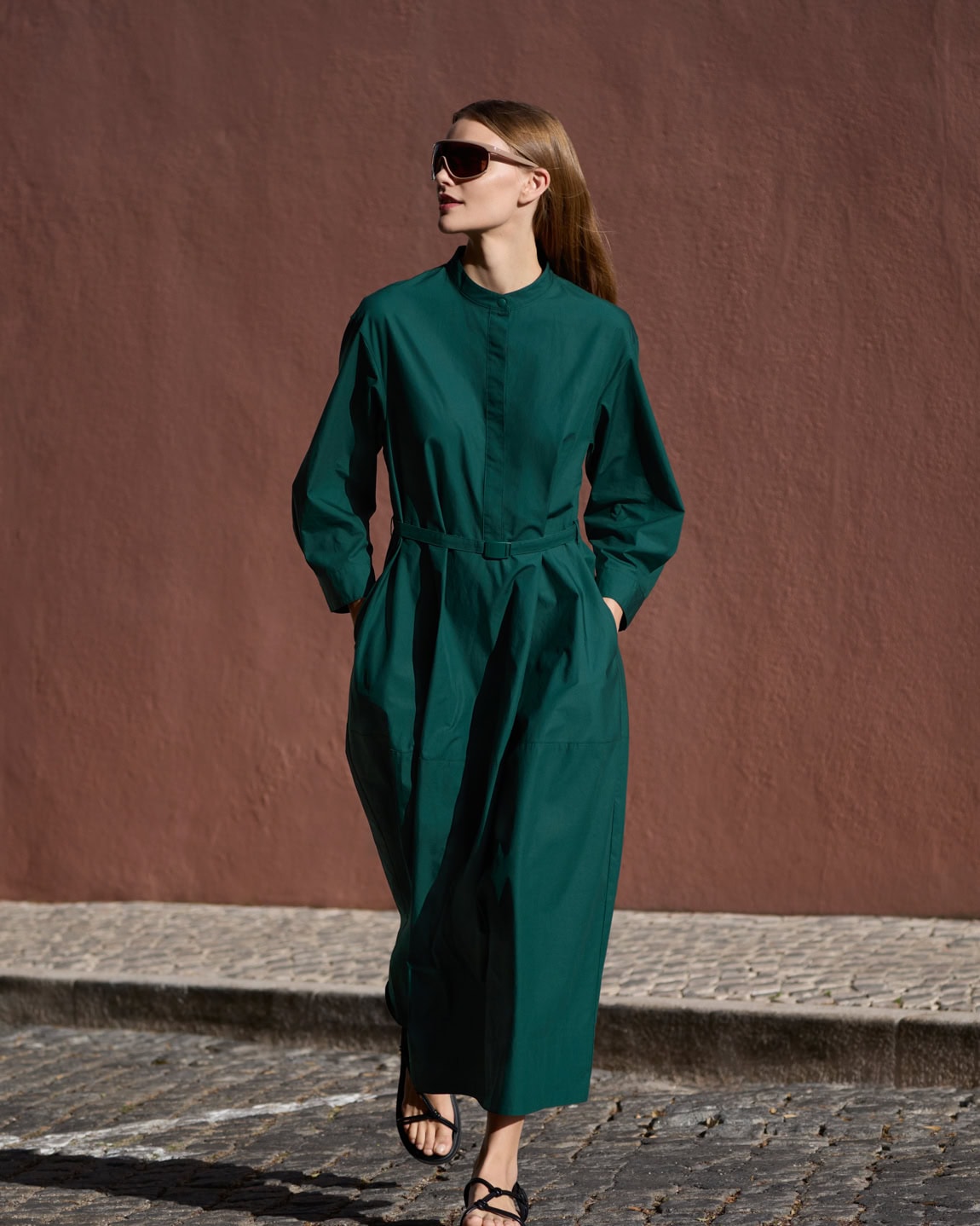 コットンボリュームスリーブワンピース　￥4,990