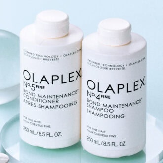 オラプレックス （右）No.4ファイン ボンドメンテナンスシャンプー、（左）No.5ファイン ボンドメンテナンスコンディショナー