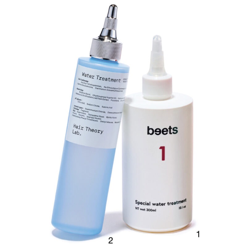 1.ビーツ スペシャルウォーター トリートメント 300mL(f.a.products)※サロン専売品、2.ヘアセオリーラボ セラムイン ウォータートリートメント 200mL(Hair Theory Lab)