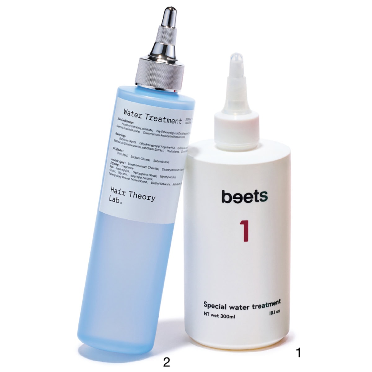 1.ビーツ スペシャルウォーター トリートメント 300mL（f.a.products）※サロン専売品、2.ヘアセオリーラボ セラムイン ウォータートリートメント 200mL（Hair Theory Lab）