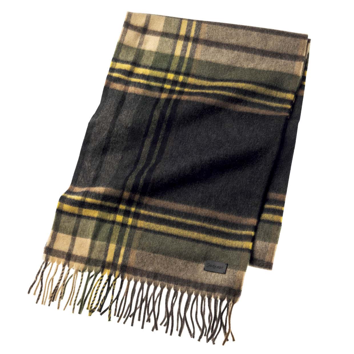 「ハンサムなチェック柄がツボ♡」（T）マフラー[H33×W190]¥97,900（サンローラン バイ アンソニー・ヴァカレロ／サンローラン クライアントサービス）