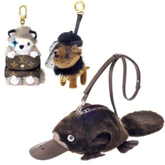 ヴィトンのハスキー犬、ロエベのカモノハシ、フェンディ家の愛犬…ぬいぐるみ小物が可愛すぎ♡