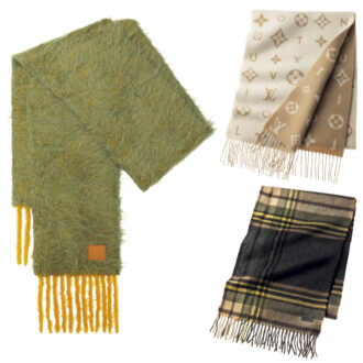 【ルイ・ヴィトン、サンローラン、ロエベ】季節の変わり目に主役級の巻き物を♡