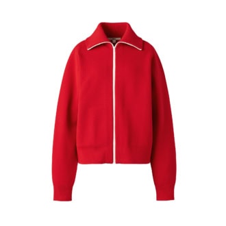 ミラノリブフルジップカーディガン（RED）￥5,990