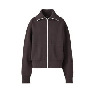 ミラノリブフルジップカーディガン（DARK BROWN）￥5,990