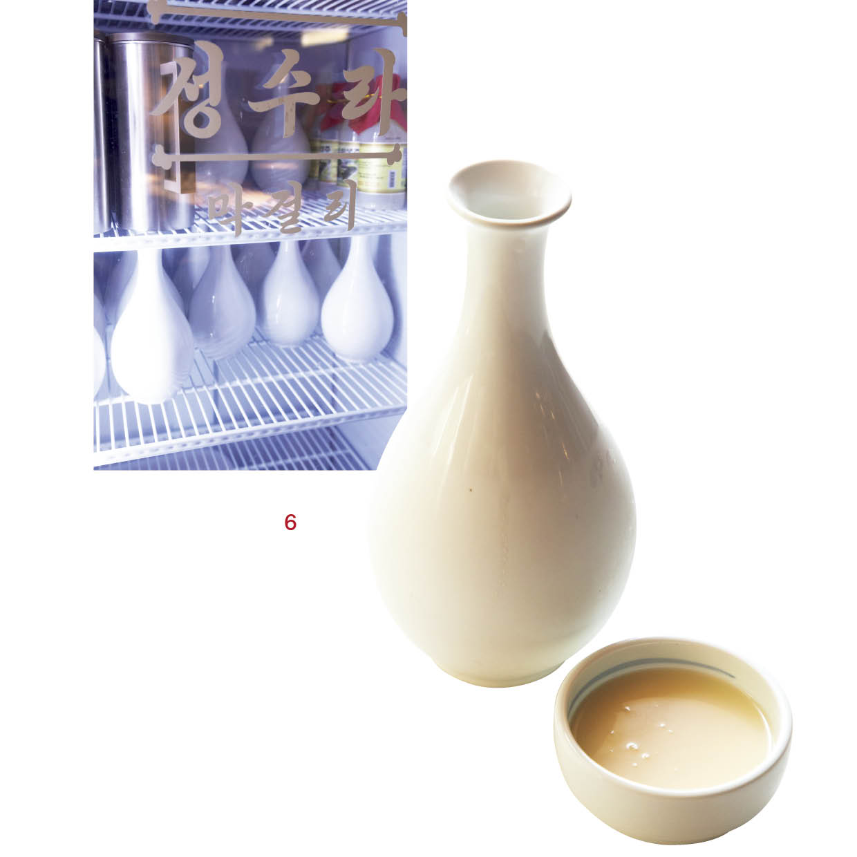 6.マッコリは6種類ありオリジナルのソンスラマッコリは800ｍLで₩6,000。 「微炭酸でそんなに甘くないから食事にも合う♡」