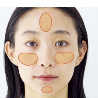 【3】ファンデは4カ所に面置き