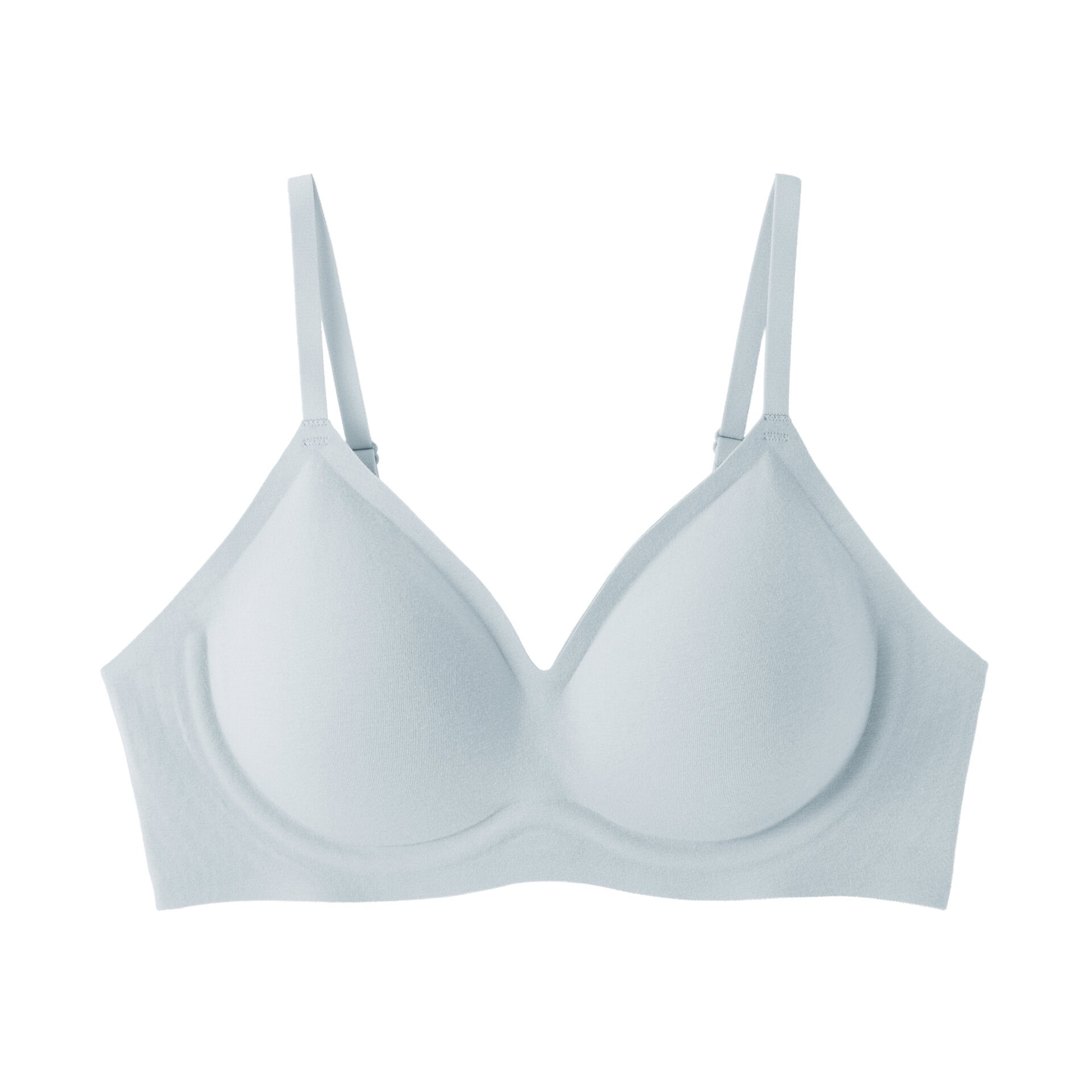 ノンワイヤー 体にあわせて支えるブラジャー（ライトブルー）￥2,990