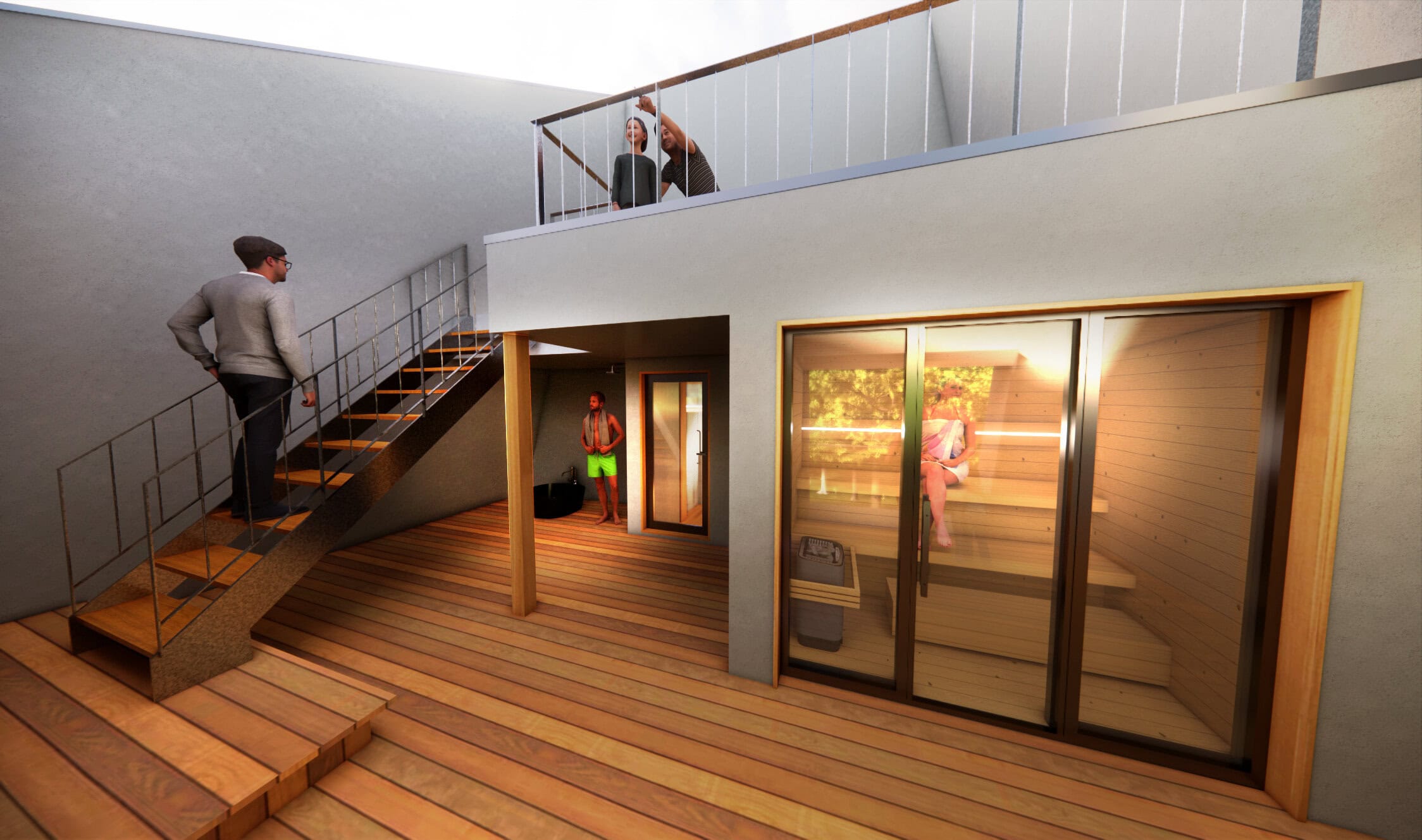 物見櫓をモチーフにしたコテージ「風ノ庵（かぜのいおり）」プライベートサウナイメージ