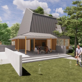 物見櫓をモチーフにしたコテージ「風ノ庵（かぜのいおり）」外観イメージ