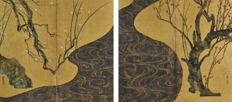 国宝　紅白梅図屏風　尾形光琳　江戸時代（18 世紀）