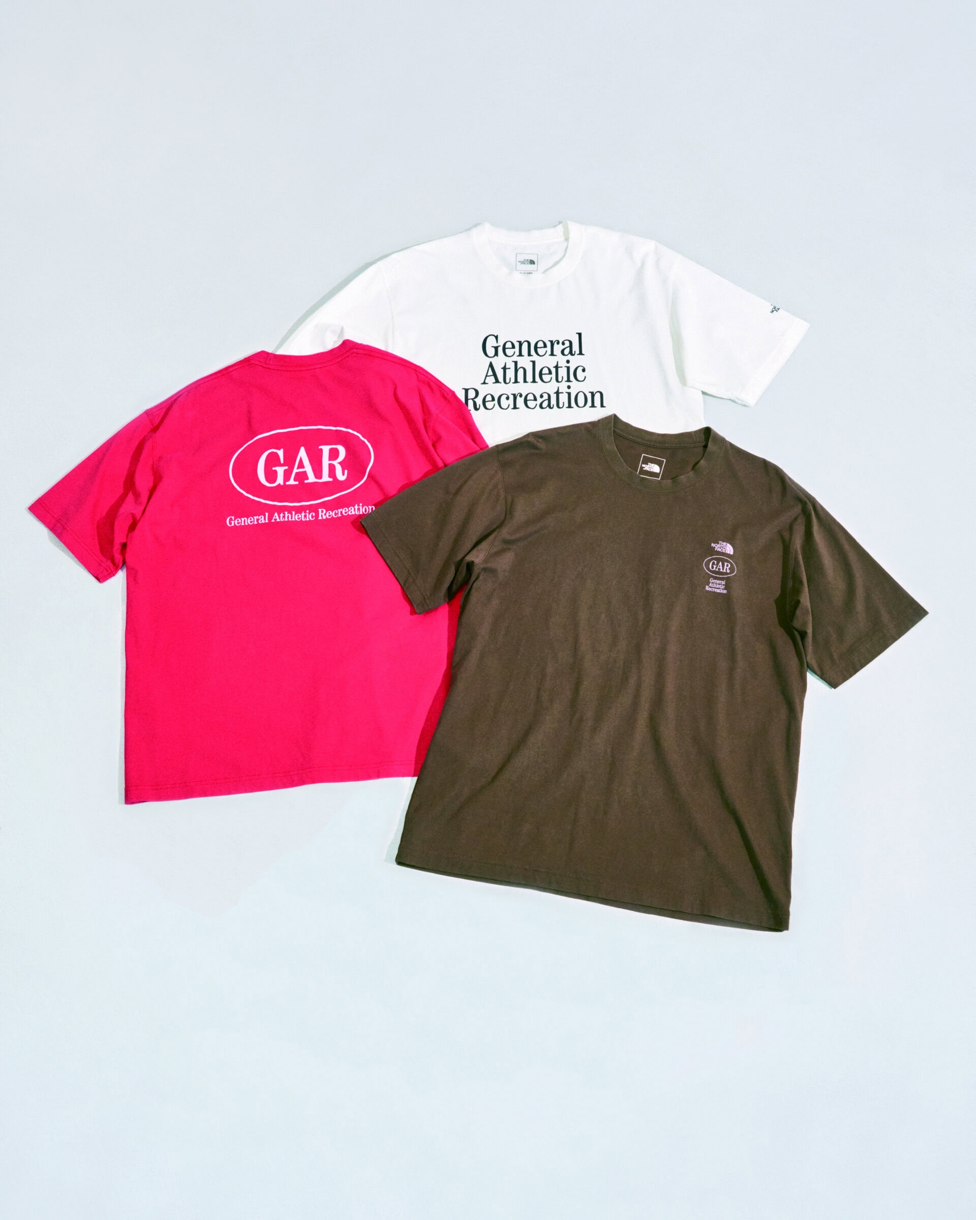 GAR Typographic Colored S/S Tee、GAR Typographic White S/S Tee、GAR Smaller Typographic S/S Tee各¥7,920