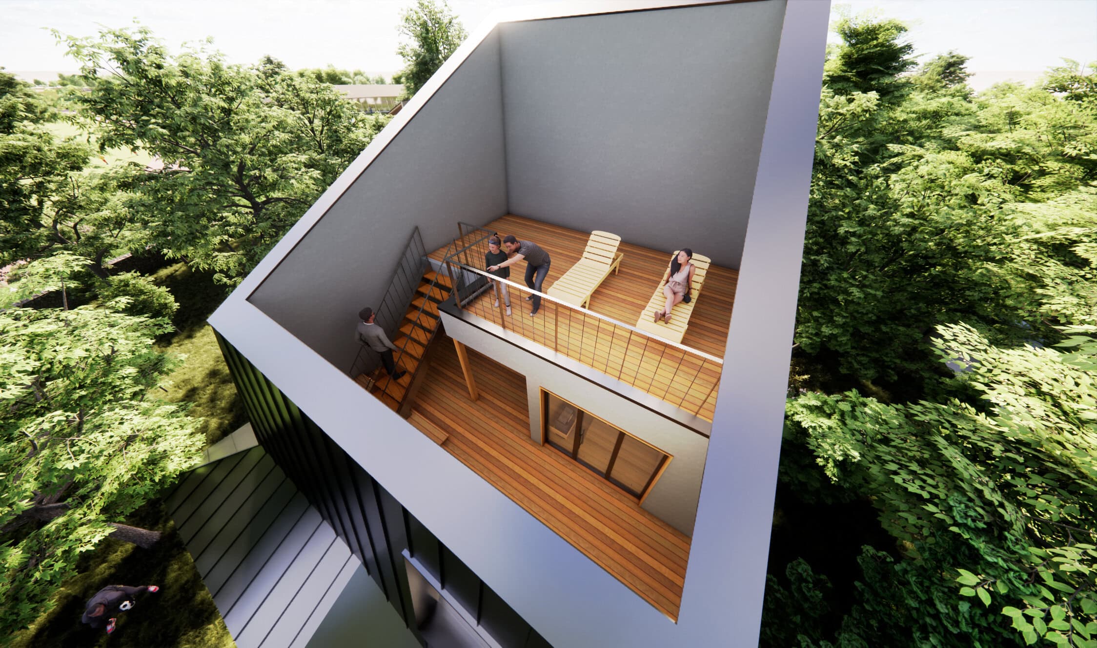 物見櫓をモチーフにしたコテージ「風ノ庵（かぜのいおり）」内観イメージ