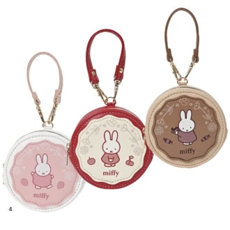 4.芯材入りでハードな仕上がりのストラップ付きポーチ。 ラウンドマカロンポーチ［φ9×D4.5］各¥3,080（クツワ／BSS）