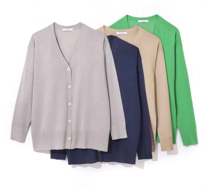カーディガン各¥5,500(テチチ/キャン カスタマーセンター)