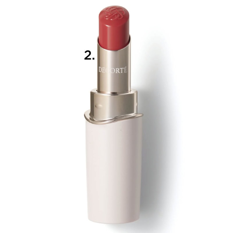 2.潤いを守り、唇の㏗や水分量に反応し自分だけの色にほんのり染める。ルージュデコルテ ティント & プランプ 03 ¥5,500(コスメデコルテ)