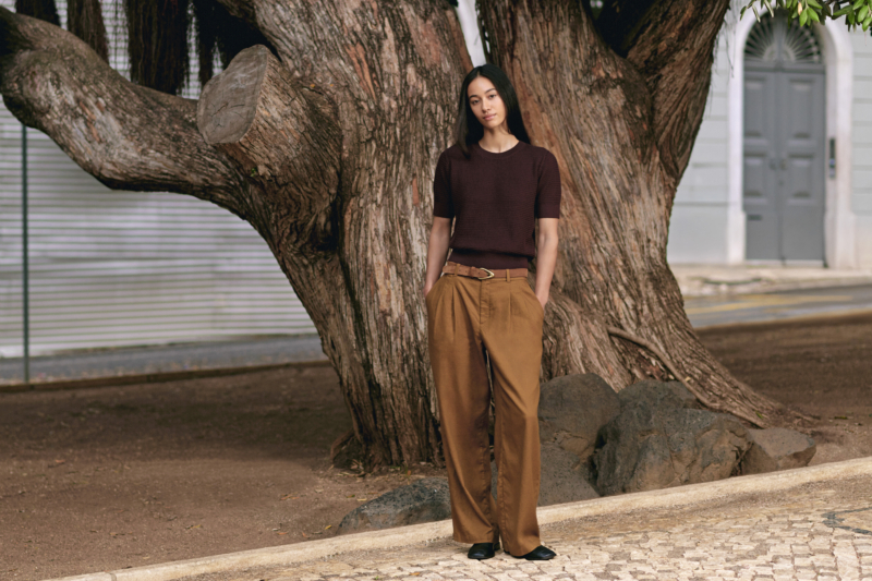 リネンブレンドストレートパンツ￥4,990