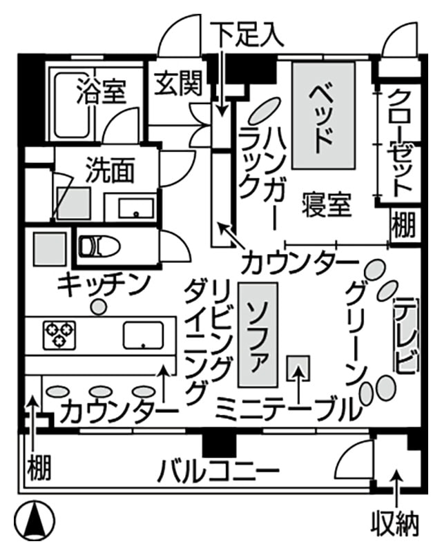 所在地_東京都　住居歴_6年　住宅形態_持ち家　間取り_1LDK　家族_1人暮らし