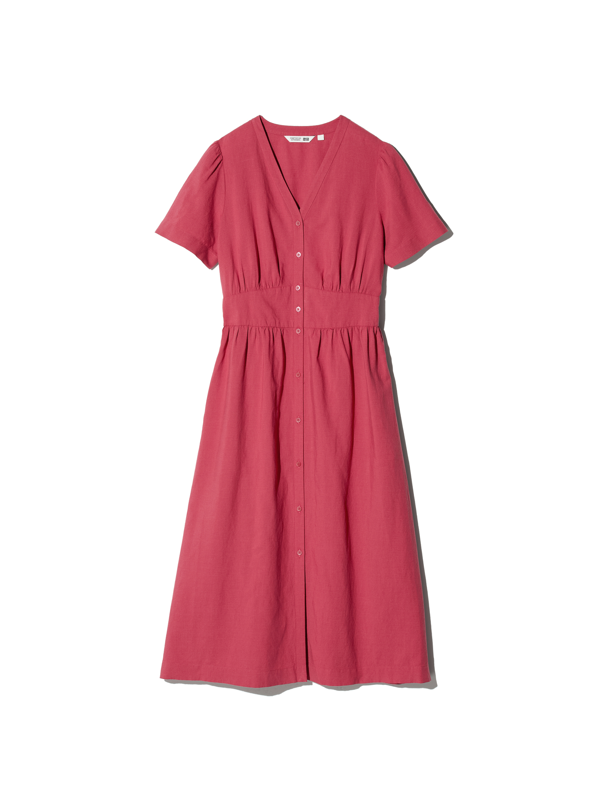 リネンブレンドVネックワンピース￥5,990