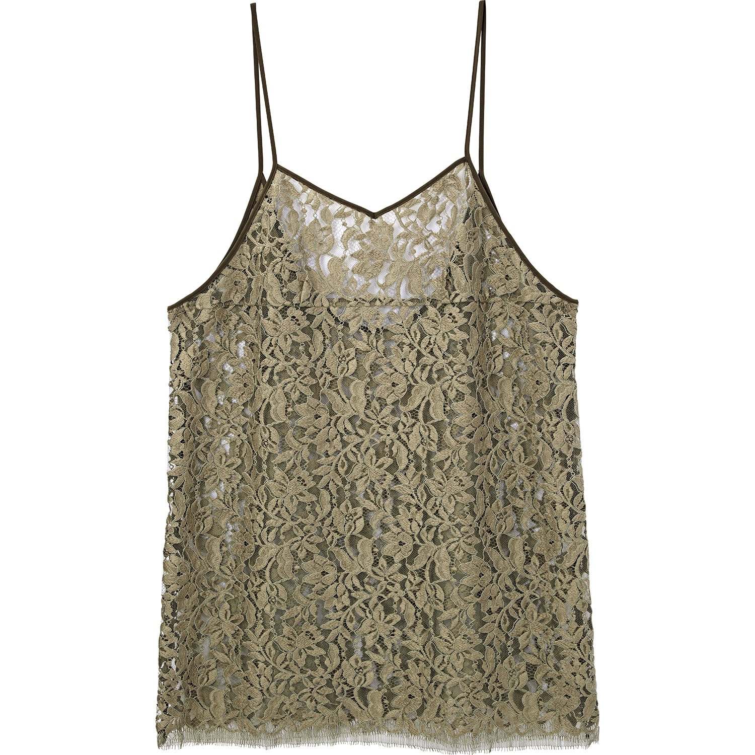 透け感が着こなしに奥行きをもたらし、レイヤードコーデが瞬時にサマになる。キャミ￥26, 400（フォーエーエム）