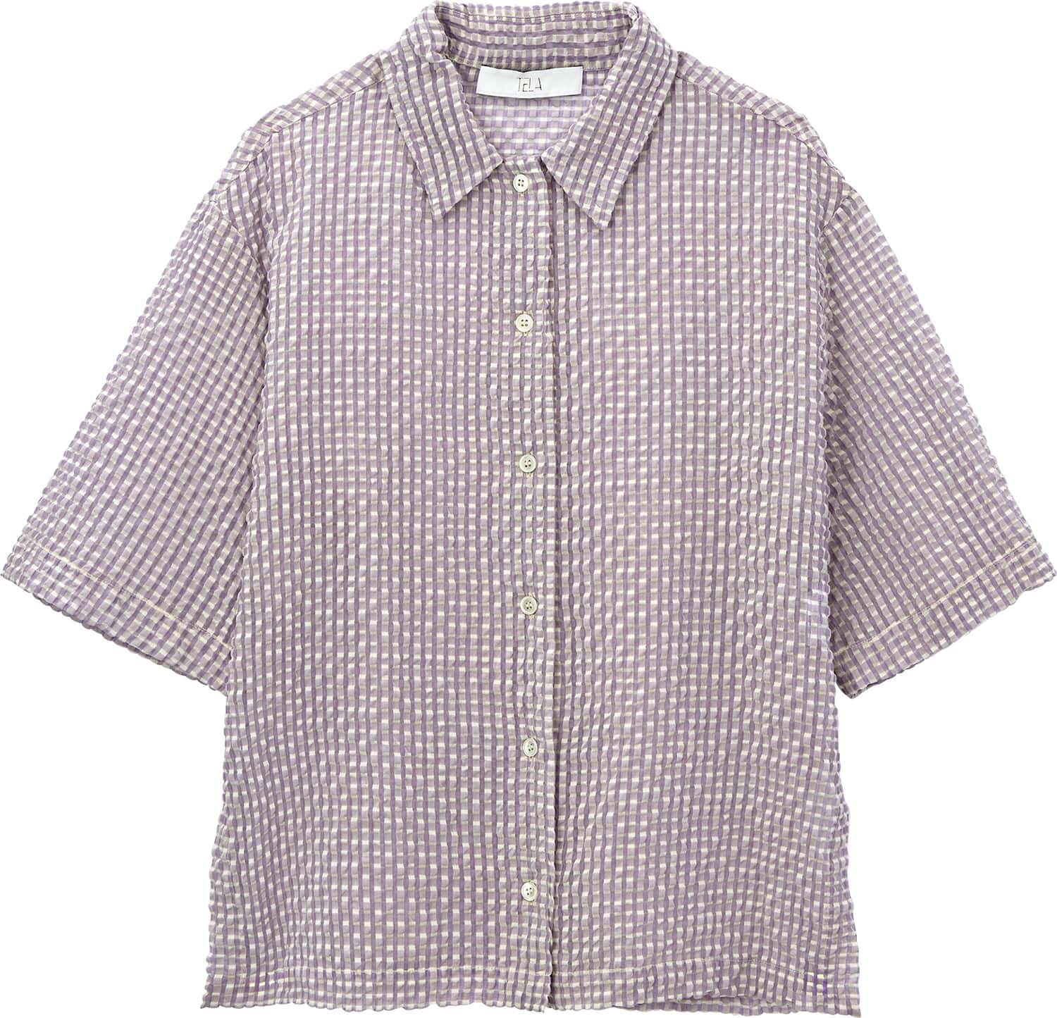 ぽこぽこ素材のチェック柄のシャツ￥34,760（テラ／ティースクエア プレスルーム）