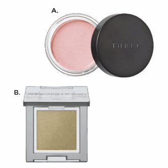 A.グラムトーンカラーカスタード 09(THREE) B.シングル アイシャドウ ネイキッドシアー 103N Through the Filter(アディクション ビューティ・限定)