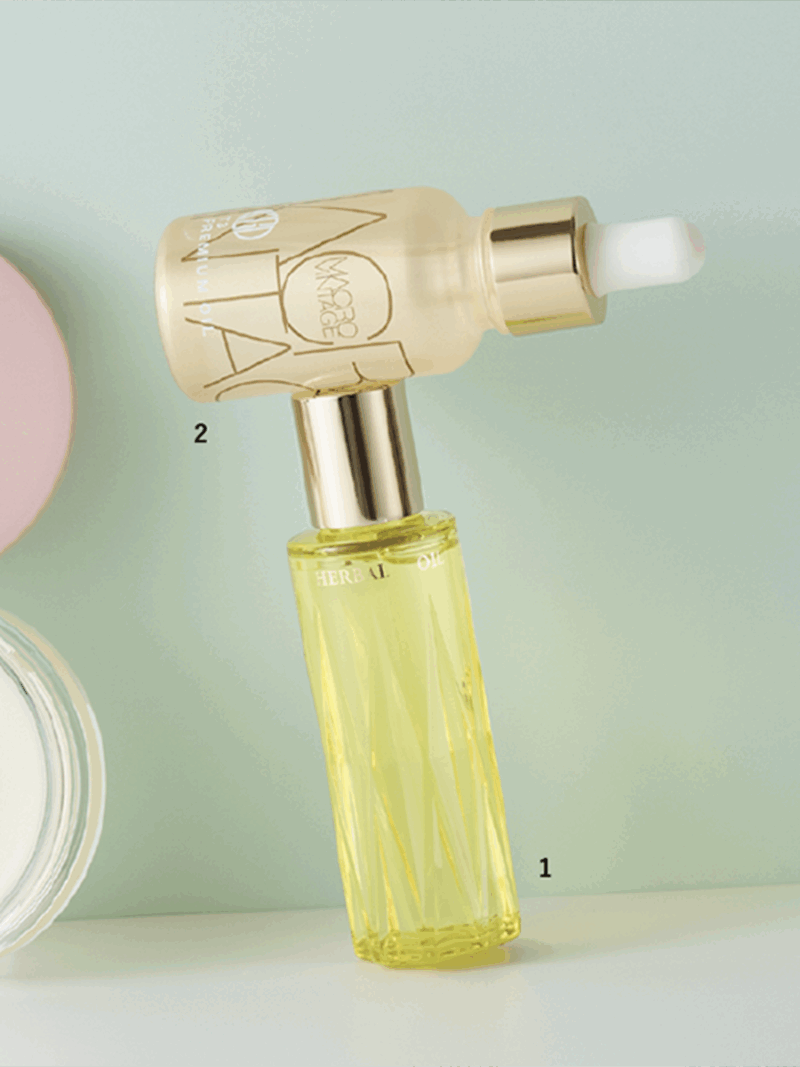 1.フレッシュ ルミナス ハーバルオイル(アルビオン) 2.マクロヴィンテージ T3 プレミアムオイル(Koh Gen Do)