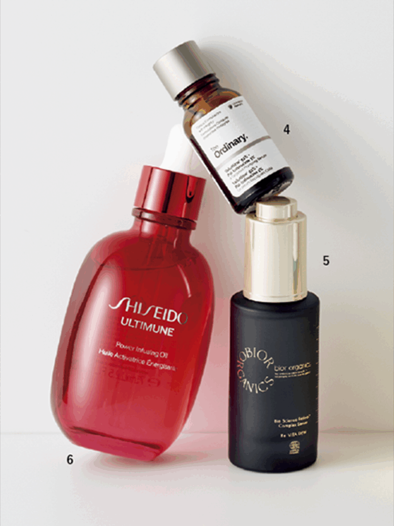4.V92+PI1フェイスセラム(オーディナリー) 5.レヴィータ デュー(ビオールオーガニクス) 6.SHISEIDO アルティミューン パワライジング オイル(SHISEIDO)